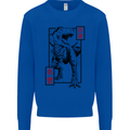 Japanese T-Rex Ninja MMA Mixed Martial Arts Kids Sweatshirt Jumper Royal Blue