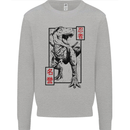 Japanese T-Rex Ninja MMA Mixed Martial Arts Kids Sweatshirt Jumper Sports Grey
