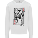 Japanese T-Rex Ninja MMA Mixed Martial Arts Kids Sweatshirt Jumper White
