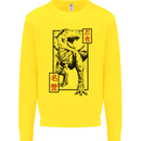Japanese T-Rex Ninja MMA Mixed Martial Arts Kids Sweatshirt Jumper Yellow
