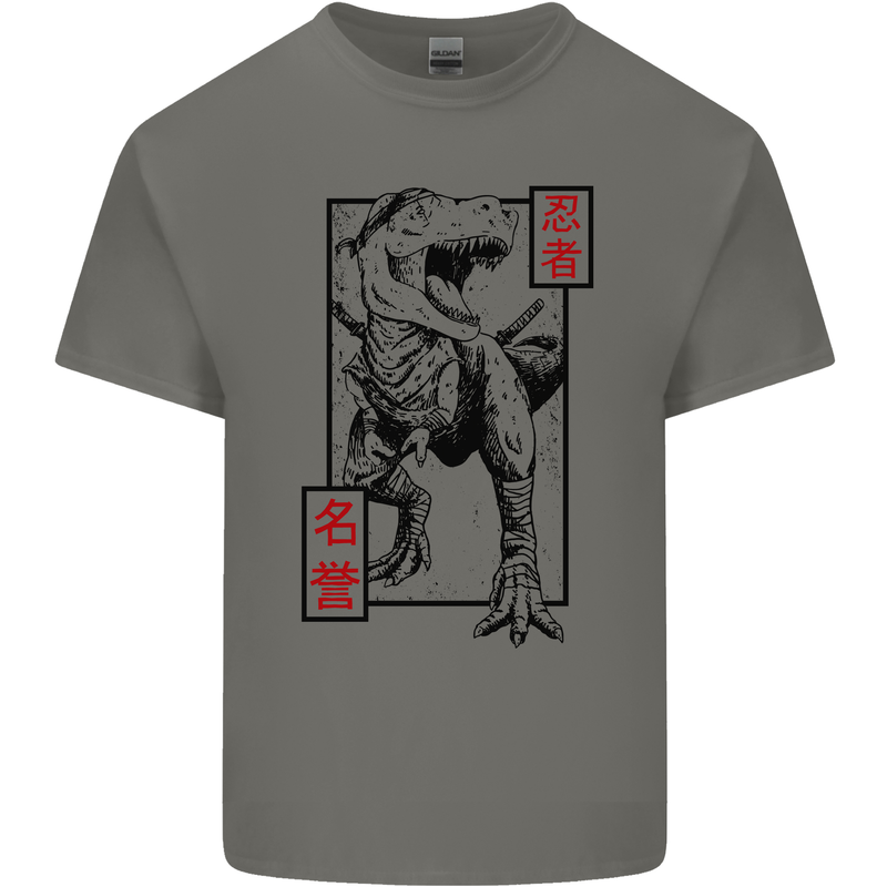 Japanese T-Rex Ninja MMA Mixed Martial Arts Kids T-Shirt Childrens Charcoal