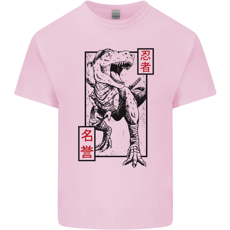 Japanese T-Rex Ninja MMA Mixed Martial Arts Kids T-Shirt Childrens Light Pink