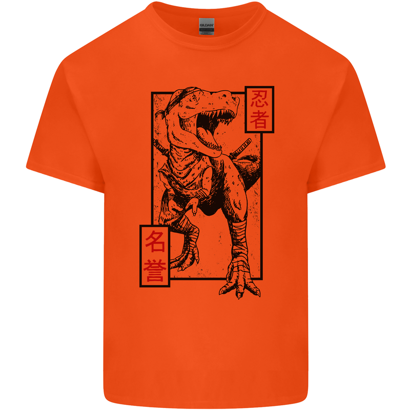 Japanese T-Rex Ninja MMA Mixed Martial Arts Kids T-Shirt Childrens Orange