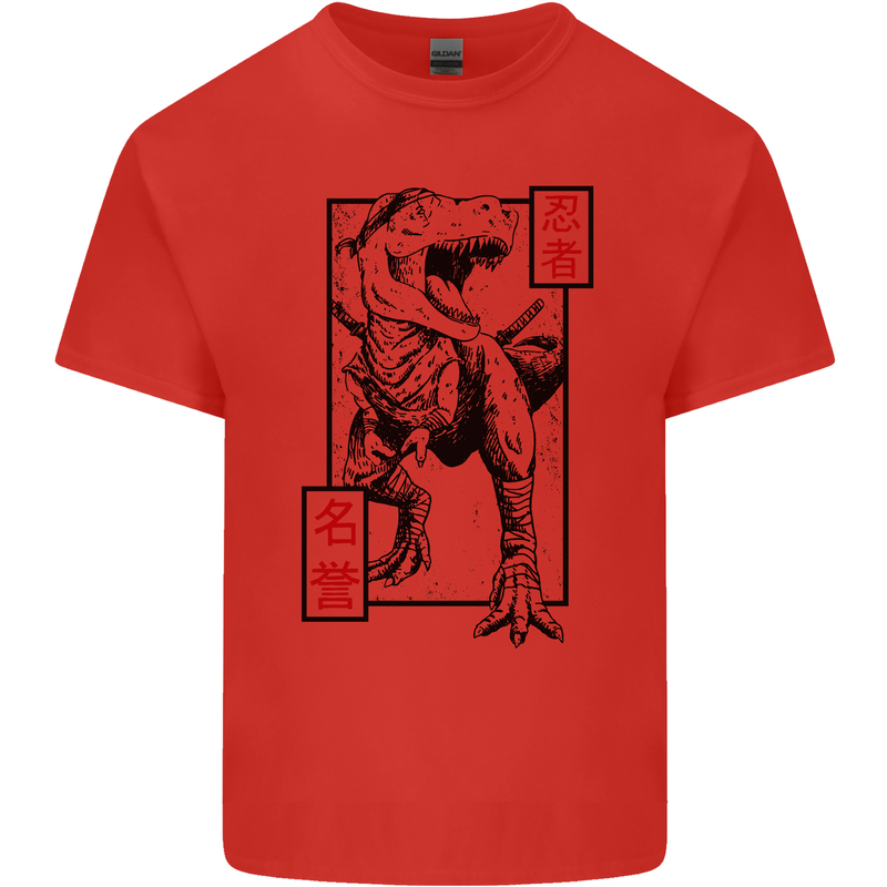 Japanese T-Rex Ninja MMA Mixed Martial Arts Kids T-Shirt Childrens Red