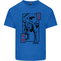 Japanese T-Rex Ninja MMA Mixed Martial Arts Kids T-Shirt Childrens Royal Blue