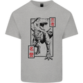 Japanese T-Rex Ninja MMA Mixed Martial Arts Kids T-Shirt Childrens Sports Grey