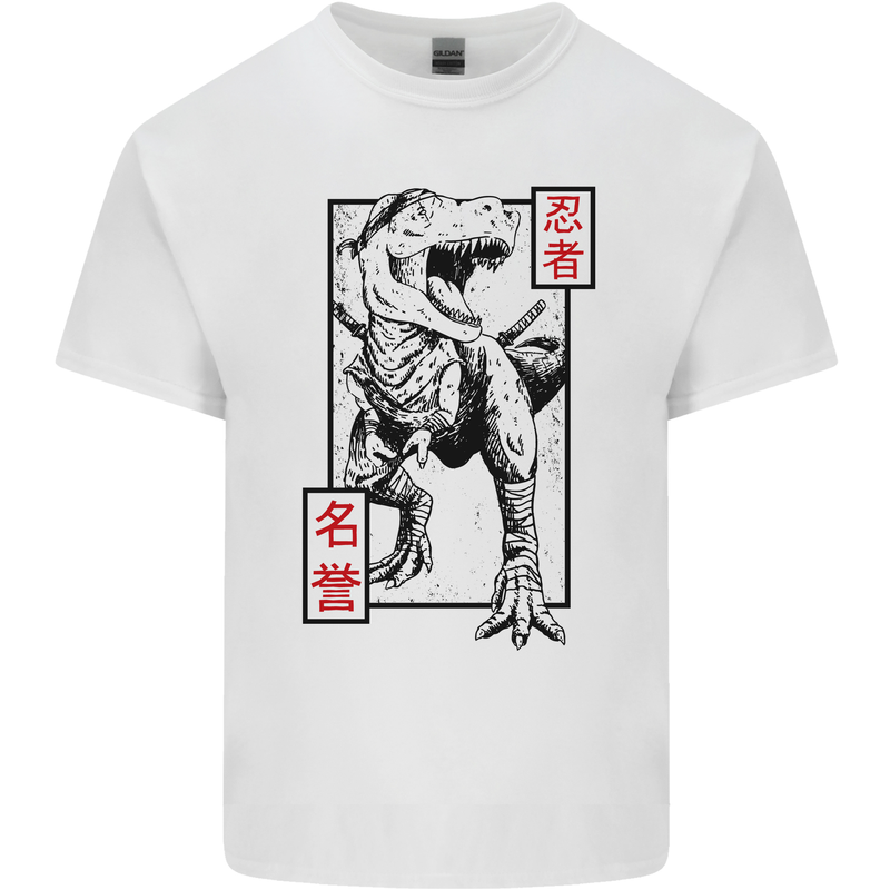 Japanese T-Rex Ninja MMA Mixed Martial Arts Kids T-Shirt Childrens White