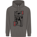 Japanese T-Rex Ninja MMA Mixed Martial Arts Mens 80% Cotton Hoodie Charcoal