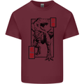 Japanese T-Rex Ninja MMA Mixed Martial Arts Mens Cotton T-Shirt Tee Top Maroon