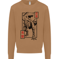 Japanese T-Rex Ninja MMA Mixed Martial Arts Mens Sweatshirt Jumper Caramel Latte