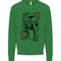 Japanese T-Rex Ninja MMA Mixed Martial Arts Mens Sweatshirt Jumper Irish Green