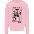 Japanese T-Rex Ninja MMA Mixed Martial Arts Mens Sweatshirt Jumper Light Pink