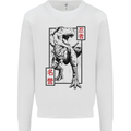 Japanese T-Rex Ninja MMA Mixed Martial Arts Mens Sweatshirt Jumper White