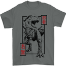 Japanese T-Rex Ninja MMA Mixed Martial Arts Mens T-Shirt 100% Cotton Charcoal