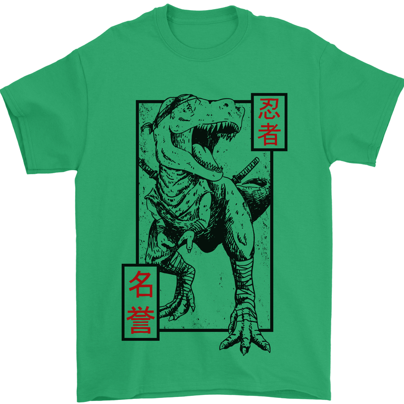 Japanese T-Rex Ninja MMA Mixed Martial Arts Mens T-Shirt 100% Cotton Irish Green