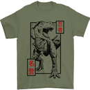 Japanese T-Rex Ninja MMA Mixed Martial Arts Mens T-Shirt 100% Cotton Military Green