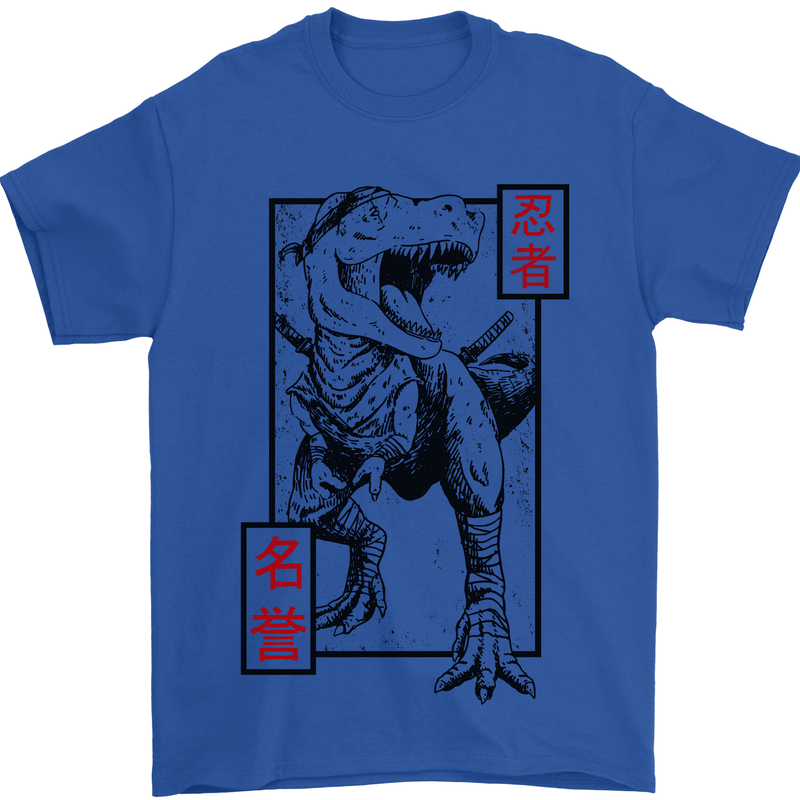 Japanese T-Rex Ninja MMA Mixed Martial Arts Mens T-Shirt 100% Cotton Royal Blue
