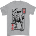 Japanese T-Rex Ninja MMA Mixed Martial Arts Mens T-Shirt 100% Cotton Sports Grey
