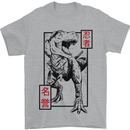 Japanese T-Rex Ninja MMA Mixed Martial Arts Mens T-Shirt 100% Cotton Sports Grey