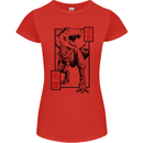 Japanese T-Rex Ninja MMA Mixed Martial Arts Womens Petite Cut T-Shirt Red