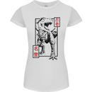 Japanese T-Rex Ninja MMA Mixed Martial Arts Womens Petite Cut T-Shirt White