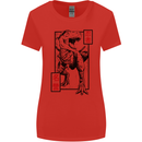 Japanese T-Rex Ninja MMA Mixed Martial Arts Womens Wider Cut T-Shirt Red
