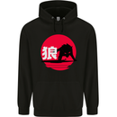 Japanese Wolf Japan Childrens Kids Hoodie Black