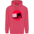Japanese Wolf Japan Childrens Kids Hoodie Heliconia