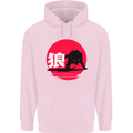 Japanese Wolf Japan Childrens Kids Hoodie Light Pink