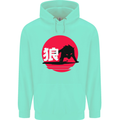 Japanese Wolf Japan Childrens Kids Hoodie Peppermint