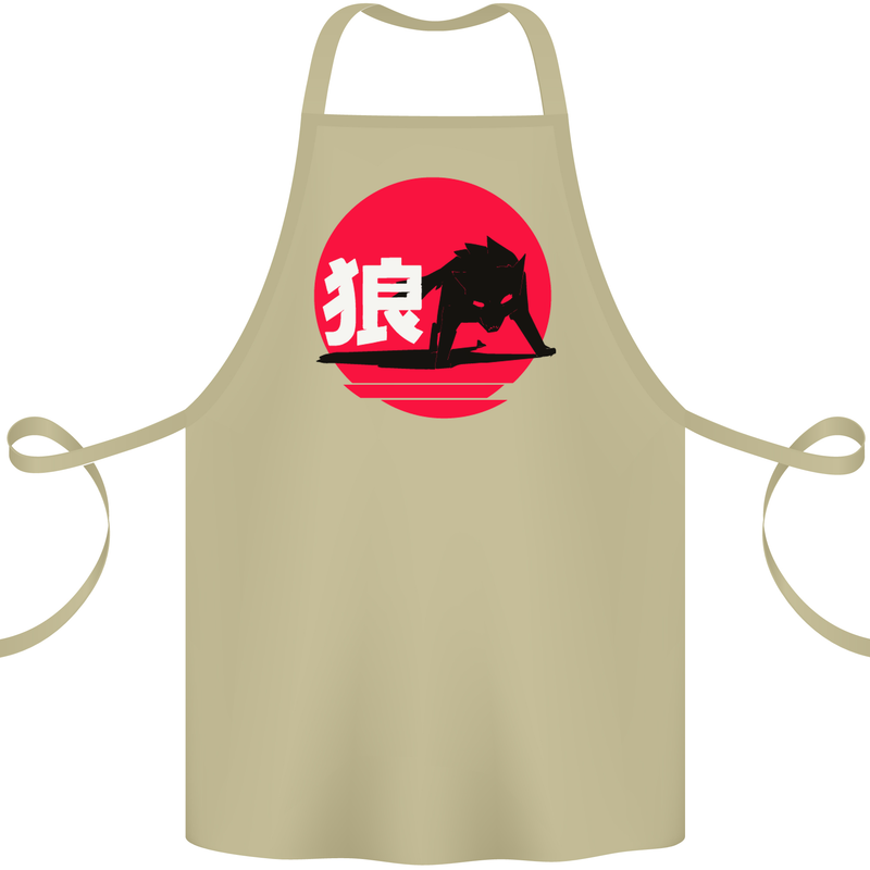 Japanese Wolf Japan Cotton Apron 100% Organic Khaki