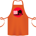 Japanese Wolf Japan Cotton Apron 100% Organic Orange