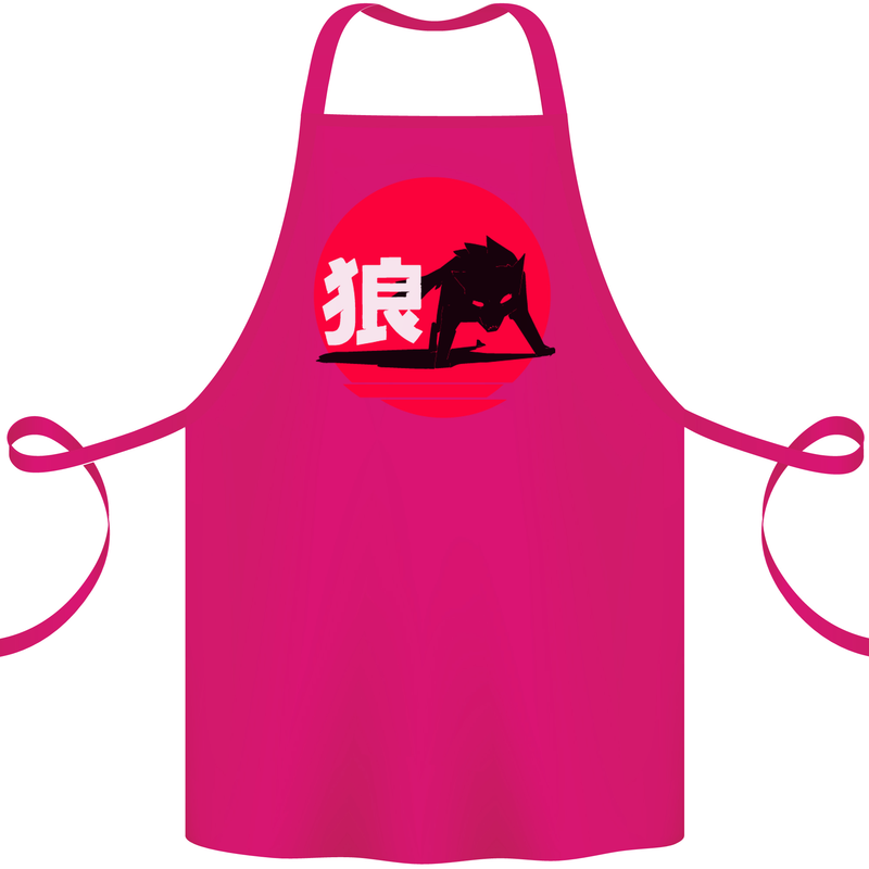 Japanese Wolf Japan Cotton Apron 100% Organic Pink