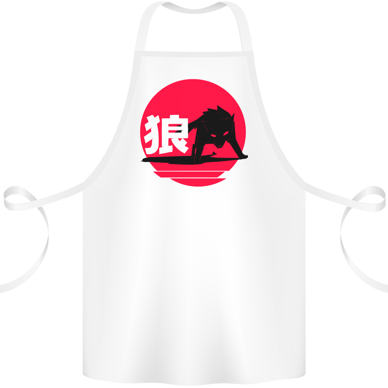 Japanese Wolf Japan Cotton Apron 100% Organic White