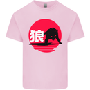 Japanese Wolf Japan Kids T-Shirt Childrens Light Pink