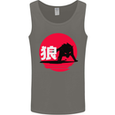 Japanese Wolf Japan Mens Vest Tank Top Charcoal