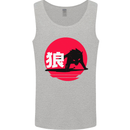 Japanese Wolf Japan Mens Vest Tank Top Sports Grey