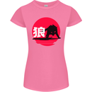 Japanese Wolf Japan Womens Petite Cut T-Shirt Azalea