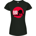 Japanese Wolf Japan Womens Petite Cut T-Shirt Black