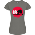 Japanese Wolf Japan Womens Petite Cut T-Shirt Charcoal