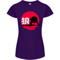 Japanese Wolf Japan Womens Petite Cut T-Shirt Purple
