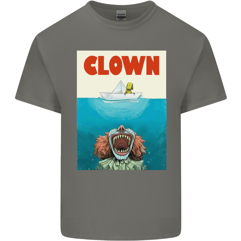 Jaws Funny Parody Clown Halloween Horror Mens Cotton T-Shirt Tee Top Charcoal
