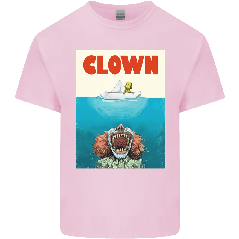 Jaws Funny Parody Clown Halloween Horror Mens Cotton T-Shirt Tee Top Light Pink