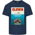 Jaws Funny Parody Clown Halloween Horror Mens Cotton T-Shirt Tee Top Navy Blue