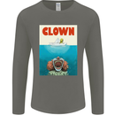 Jaws Funny Parody Clown Halloween Horror Mens Long Sleeve T-Shirt Charcoal