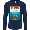 Jaws Funny Parody Clown Halloween Horror Mens Long Sleeve T-Shirt Navy Blue