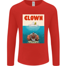 Jaws Funny Parody Clown Halloween Horror Mens Long Sleeve T-Shirt Red