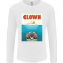 Jaws Funny Parody Clown Halloween Horror Mens Long Sleeve T-Shirt White