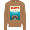 Jaws Funny Parody Clown Halloween Horror Mens Sweatshirt Jumper Caramel Latte