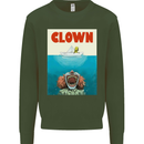 Jaws Funny Parody Clown Halloween Horror Mens Sweatshirt Jumper Forest Green